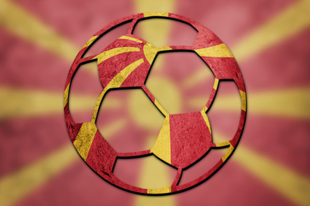 Soccer ball national Macedonia flag. Macedonian football ball.の写真素材