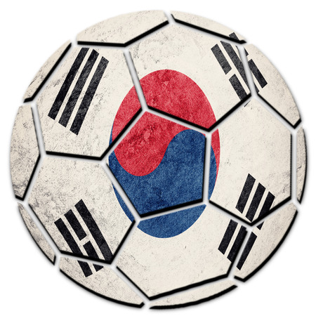 Soccer ball national South Korea flag. South Korea football ball.の写真素材