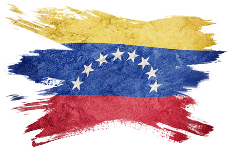 Grunge Venezuela flag. Venezuela flag with grunge texture. Brush stroke.の写真素材