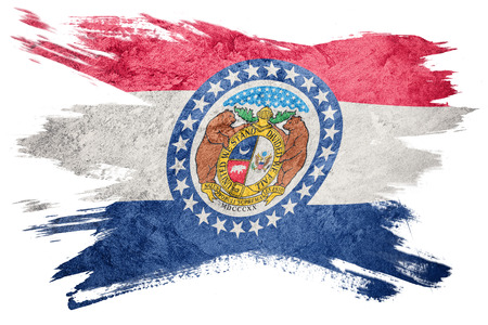 Grunge Missouri state flag. Missouri flag brush stroke.の写真素材