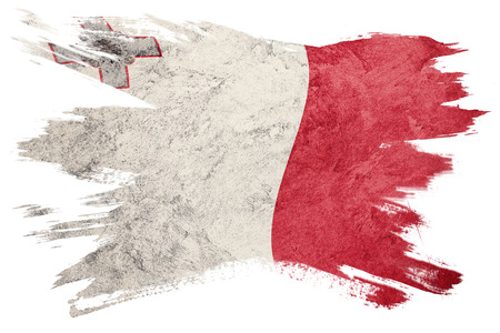 Grunge Malta flag. Malta flag with grunge texture. Brush stroke.の写真素材
