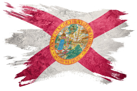 Grunge Florida state flag. Florida flag brush stroke.の写真素材