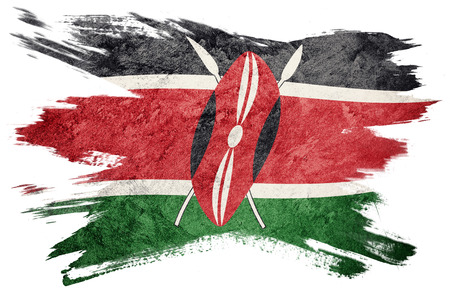 Grunge Kenya flag. Kenya flag with grunge texture. Brush stroke.の写真素材