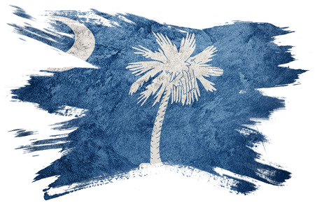 Grunge South Carolina state flag. South Carolina flag brush stroke.