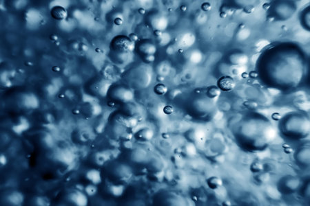 Underwater bubbles closeup photo