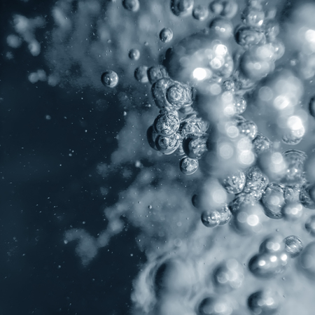 Underwater bubbles closeup photoの写真素材