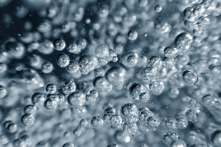 Underwater bubbles closeup photo