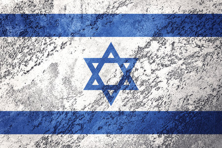Grunge Israel flag. Israel flag with grunge texture.