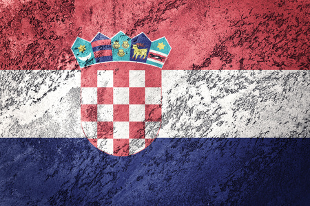 Grunge Croatia flag. Croatian flag with grunge texture.の写真素材