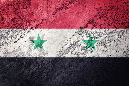 Grunge Syria flag. Syrian flag with grunge texture.の写真素材