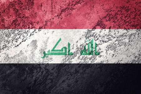 Grunge Iraq flag. Iraq flag with grunge texture.の写真素材