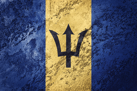 Grunge Barbados flag. Barbados flag with grunge texture.の写真素材