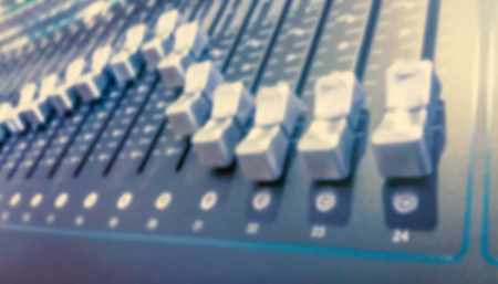 Sound Mixer, Audio Mixer Slide. Music equipment blurred background.の写真素材