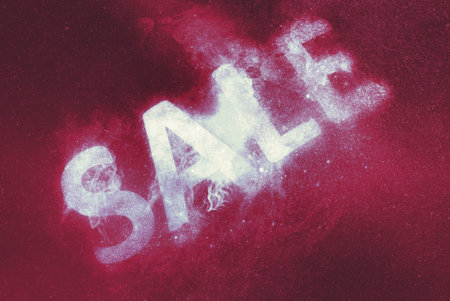 Space glitter text Sale. Abstract background