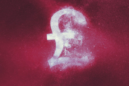 Pound sterling sign, Pound sterling Symbol. Abstract backgroundの写真素材