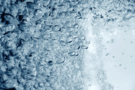 Underwater air bubbles background. Closeup air Bubbles background.