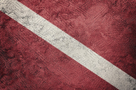 Vintage style scuba flag. Diver down flag.の写真素材