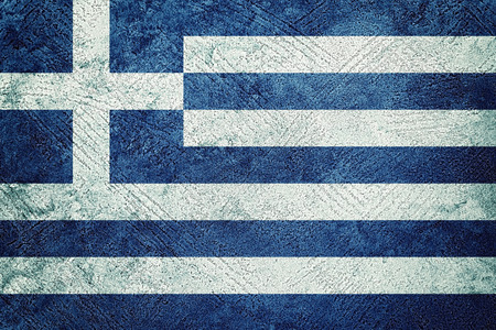Grunge Greece flag. Greece flag with grunge texture.の写真素材