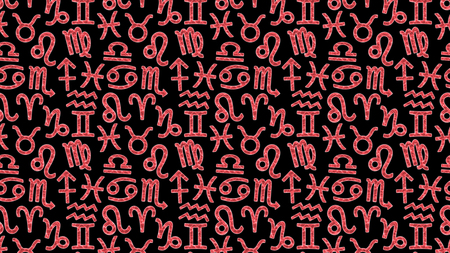 Zodiac signs background. Horoscope symbols. Astrology backgroundの写真素材