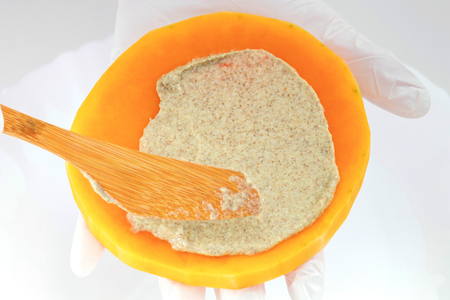 Raw vegan food preparing Pumpkin. Raw food concept  Pumpkin. Vegan food preparingの写真素材