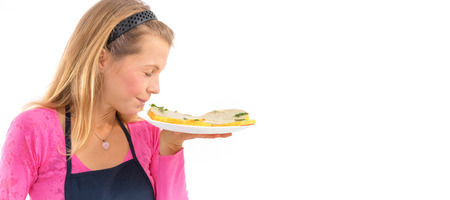 Female holding raw vegan healthy food. Raw Vegan Pumpkin. Raw food concept.の写真素材
