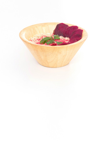 Healthy Homemade vegan lunch bowl. Raw food concept  bamboo bowlの写真素材