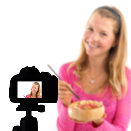 Food blog, Healthy food presentation, raw food conceptの写真素材