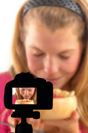 Food blog, Healthy food presentation, raw food conceptの写真素材
