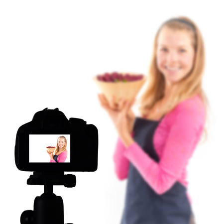 Food blog, Healthy food presentation, raw food conceptの写真素材