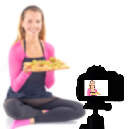 Food blog, Healthy food presentation, raw food conceptの写真素材