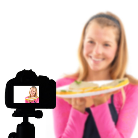 Food blog, Healthy food presentation, raw food conceptの写真素材