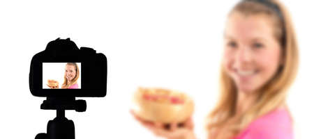 Food blog, Healthy food presentation, raw food conceptの写真素材