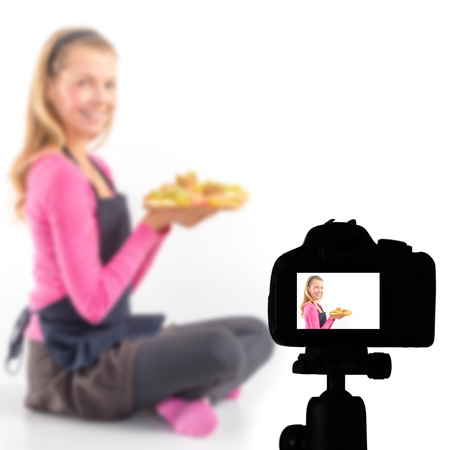 Food blog, Healthy food presentation, raw food conceptの写真素材