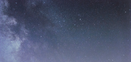 Night sky with shiny stars, Milky Way galaxyの写真素材