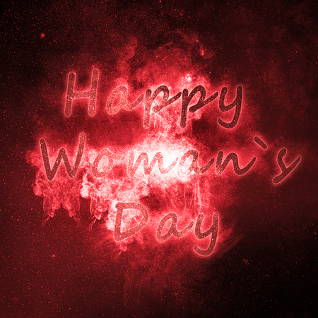 Happy international women's day 8 March, Night Sky space backgroundの写真素材