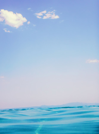 Sea wave close up, low angle view water backgroundの写真素材