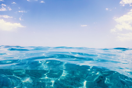 Sea wave close up, low angle view water backgroundの写真素材