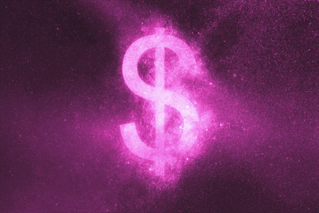 Dollar sign, Dollar Symbol. Abstract night sky backgroundの写真素材