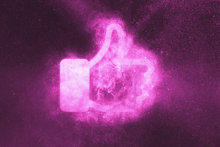Like sign, Like symbol. Abstract night sky backgroundの写真素材