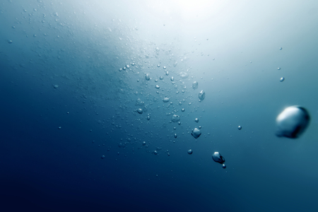 Underwater Bubbles with Sunlight, Underwater Background Bubbles.の写真素材