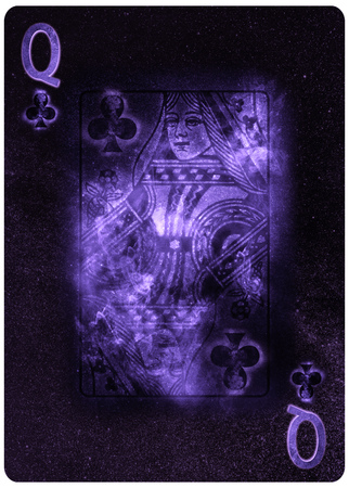 Queen of Clubs playing card Abstract Backgroundの写真素材