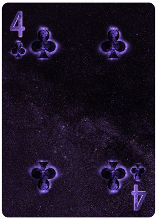 Four of Clubs playing card Abstract Backgroundの写真素材