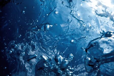 Underwater view of the water surface. Underwater background.の写真素材