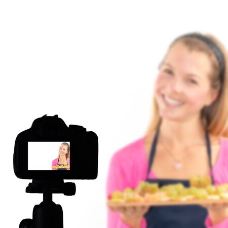 Food blog, Healthy food presentation, raw food conceptの写真素材