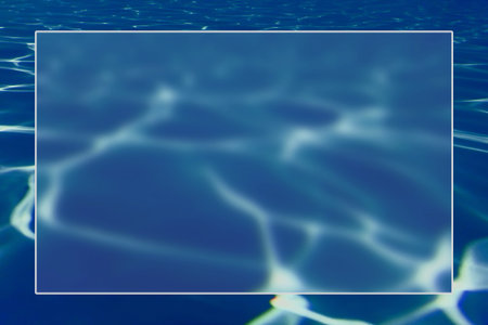 Underwater background white border frame, water surface blank text box