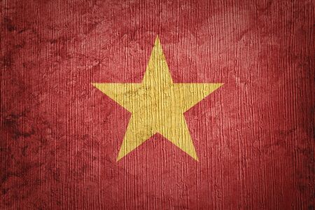 Grunge Vietnam flag. Vietnam flag with grunge texture.の写真素材