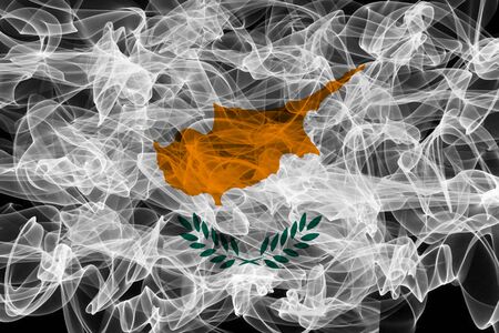 Cyprus Smoke Flag on Black Background, Cyprus flag
の写真素材