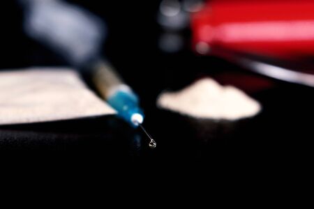 Heroin,Â Syringe drug,Â SpoonÂ Cooked HeroinÂ NeedleÂ Â の写真素材