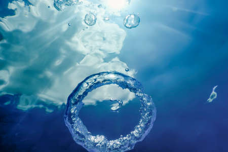 Bubble Ring Underwater, Ring Bubble.の写真素材