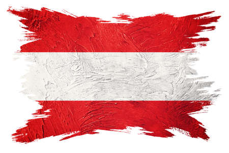 Grunge Austria flag. Austria flag with grunge texture. Brush stroke.の写真素材